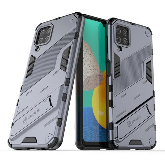 For Samsung Galaxy M32 Punk Armor 2 in 1 PC + TPU Shockproof Case with Invisible Holder(Grey) by buy2fix