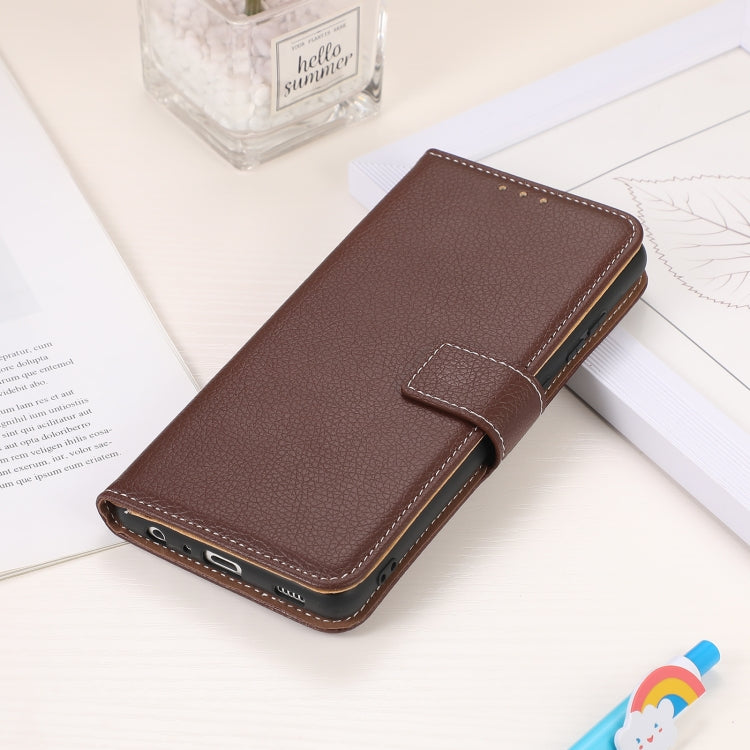 For Nokia X20 Litchi Texture PU + TPU Horizontal Flip Leather Case with Holder & Card Slots & Wallet(Brown) by buy2fix