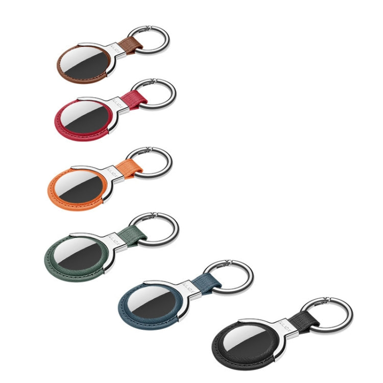 SULADA Leather Protective Cover Case with Switchable Keychain Ring For AirTag(Coffee) by SULADA