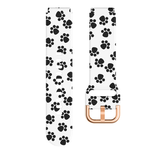 For Xiaomi Haylou LS01 Silicone Printing Watch Band(White Paw Print) by MIJOBS