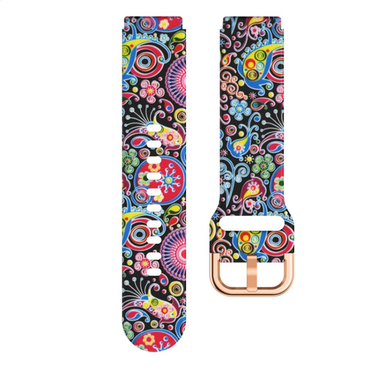 For Xiaomi Haylou LS01 Silicone Printing Watch Band(Colorful Jellyfish) by MIJOBS