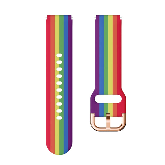 For Xiaomi Haylou LS01 Silicone Printing Watch Band(Rainbow) by MIJOBS