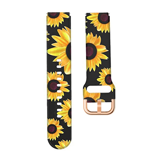 For Xiaomi Haylou LS01 Silicone Printing Watch Band(Black Sunflower) by MIJOBS
