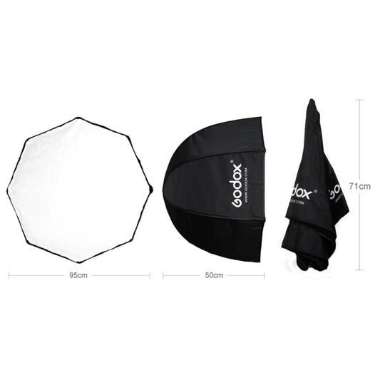 Godox Photo Studio Portable Octagon Speedlite Umbrella Softbox Reflector, Size:95cm by Godox