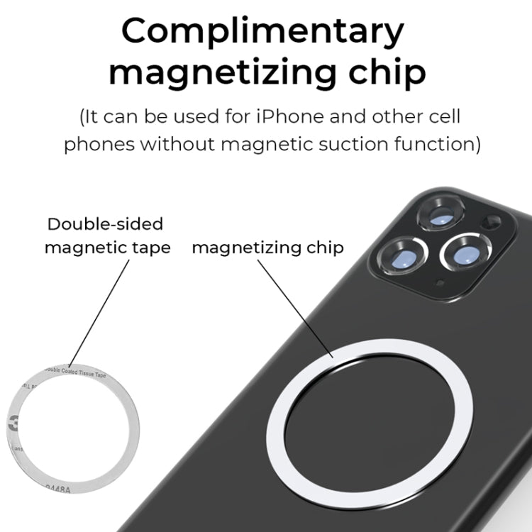 R-JUST SJ05-12 Multi-function Laptop Notebook Round Magnetic Expanded Metal Bracket Holder for iPhone 13 Series(Silver) by R-JUST