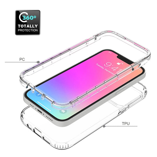 For iPhone 13 Pro Shockproof High Transparency Two-color Gradual Change PC+TPU Candy Colors Protective Case (Transparent) by buy2fix
