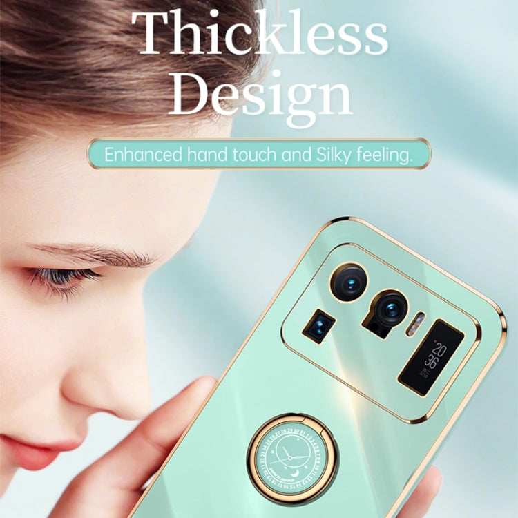 For Xiaomi Mi 11 Ultra XINLI Straight Edge 6D Electroplate TPU Phone Case with Ring Holder(Black) by XINLI