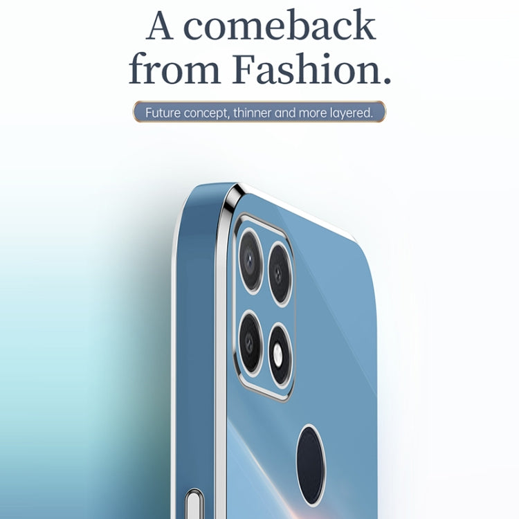 For OPPO A15 XINLI Straight Edge 6D Electroplate TPU Phone Case(Celestial Blue) by XINLI