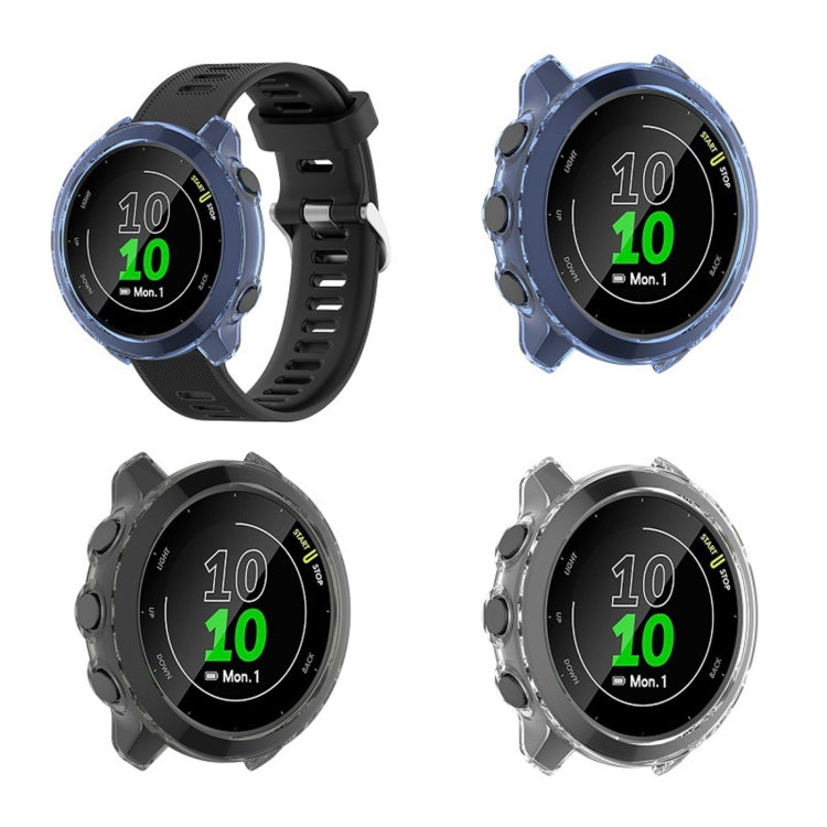 For Garmin Forerunner 158 / 55 Half Coverage Hollowed TPU Protective Case(Transparent Black) by buy2fix