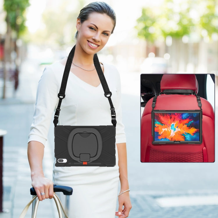 For Lenovo Tab P11 Pro TB-J706F / Xiaoxin Pad Pro Silicone + PC Protective Case with Holder & Shoulder Strap(Black) by buy2fix