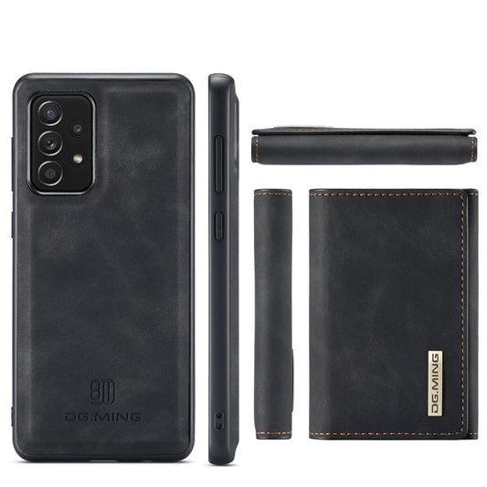 For Samsung Galaxy A52 5G / 4G DG.MING M1 Series 3-Fold Multi Card Wallet Back Cover Shockproof Case with Holder Function(Black) by DG.MING