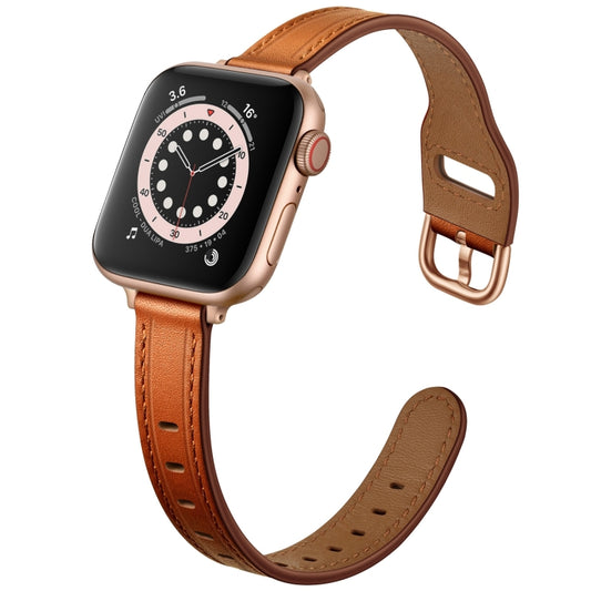 Women Starry Sky Style Leather Watch Band For Apple Watch Series 9&8&7 41mm / SE 3&SE 2&6&SE&5&4 40mm / 3&2&1 38mm(Brown Rose Gold Buckle) by buy2fix