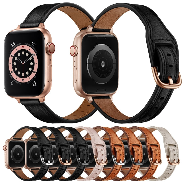Women Starry Sky Style Leather Watch Band For Apple Watch Series 9&8&7 41mm / SE 3&SE 2&6&SE&5&4 40mm / 3&2&1 38mm(Brown Rose Gold Buckle) by buy2fix