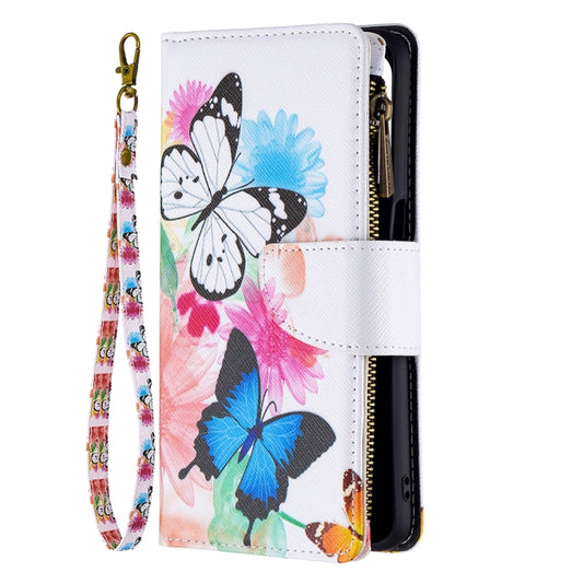 For OPPO A74 5G/A93 5G/A54 5G Colored Drawing Pattern Zipper Horizontal Flip Leather Case with Holder & Card Slots & Wallet(Two Butterflies) by buy2fix