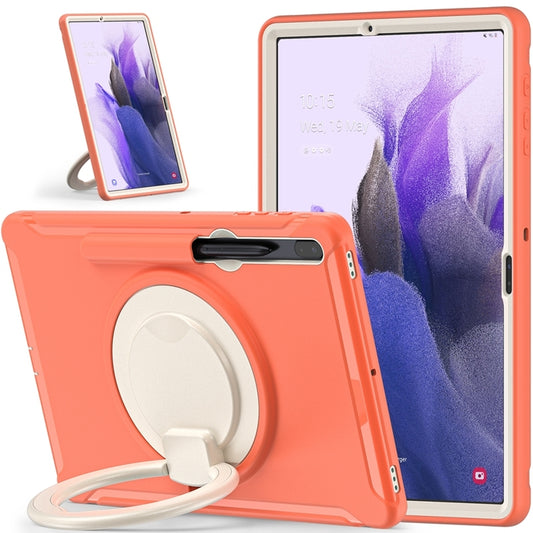 For Samsung Galaxy Tab S8+ / Tab S8 Plus / Tab S7 FE / Tab S7+/S7 FE 12.4 inch T970 Shockproof TPU + PC Protective Case with 360 Degree Rotation Foldable Handle Grip Holder & Pen Slot(Living Coral) by buy2fix