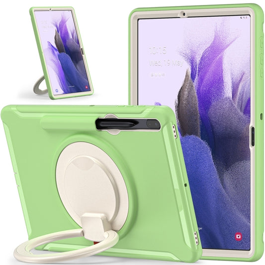 For Samsung Galaxy Tab S8+ / Tab S8 Plus / Tab S7 FE / Tab S7+/S7 FE 12.4 inch T970 Shockproof TPU + PC Protective Case with 360 Degree Rotation Foldable Handle Grip Holder & Pen Slot(Matcha Green) by buy2fix