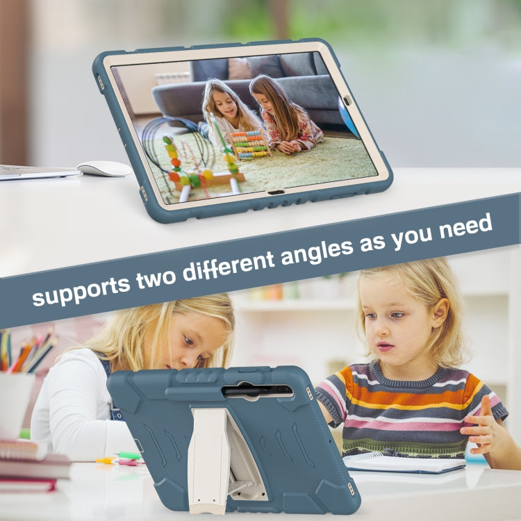 For Samsung Galaxy Tab S7+/ Tab S7 FE / Tab S8+ 3-Layer Protection Screen Frame + PC + Silicone Combination Case with Holder(Cornflower Blue) by buy2fix