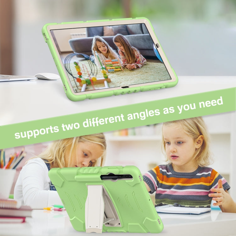For Samsung Galaxy Tab S7+/ Tab S7 FE / Tab S8+ 3-Layer Protection Screen Frame + PC + Silicone Combination Case with Holder(Matcha Green) by buy2fix