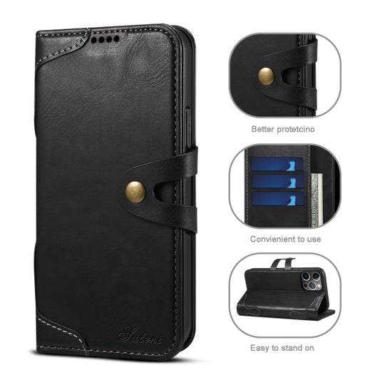 For iPhone 13 Pro Max Calf Texture Buckle Horizontal Flip Leather Case with Holder & Card Slots & Wallet (Black) by buy2fix