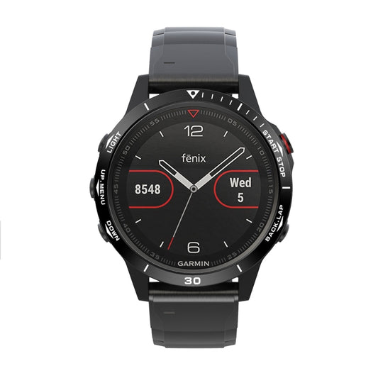 For Garmin Fenix 5 Smart Watch Steel Bezel Ring, A Version(Black Ring White Letter) by buy2fix
