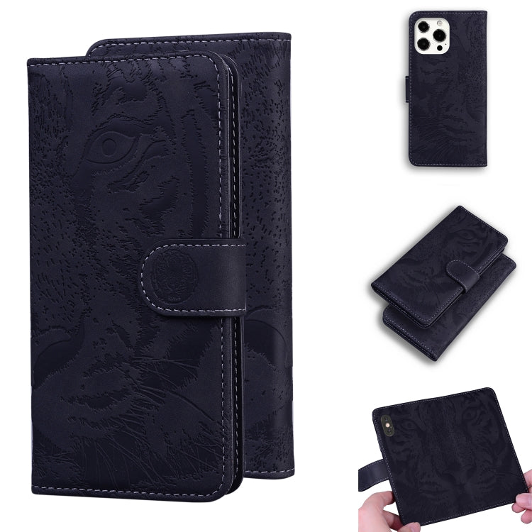 For iPhone 13 Pro Max Tiger Embossing Pattern Horizontal Flip Leather Case with Holder & Card Slots & Wallet (Black) - iPhone 13 Pro Max Cases by buy2fix | Online Shopping UK | buy2fix