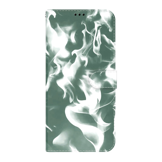 For iPhone 13 Cloud Fog Pattern Horizontal Flip Leather Case with Holder & Card Slot & Wallet(Dark Green) by buy2fix