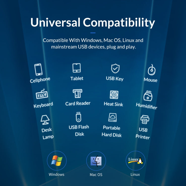 ORICO AT2U3-7AB-GY-BP 7 In 1 Aluminum Alloy Multi-Port USB HUB with Individual Switches, AU Plug by ORICO