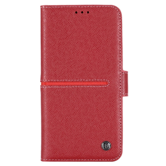 For iPhone 11 GEBEI Top-grain Leather Horizontal Flip Protective Case with Holder & Card Slots & Wallet & Photo Frame(Red Wine) by GEBEI