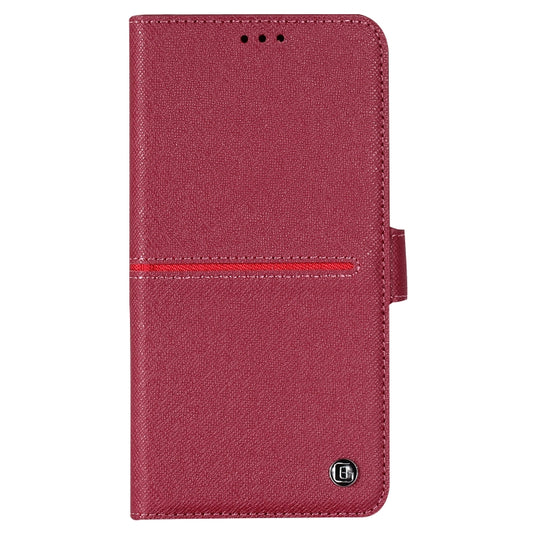 For iPhone XS Max GEBEI Top-grain Leather Horizontal Flip Protective Case with Holder & Card Slots & Wallet & Photo Frame(Red Wine) by GEBEI