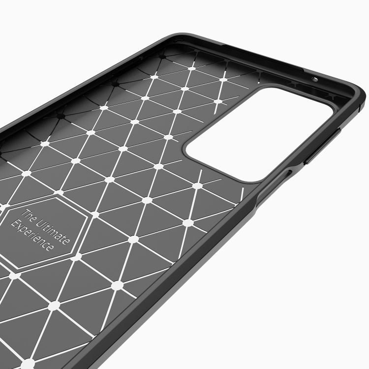 For Motorola Moto Edge 20 Pro Brushed Texture Carbon Fiber TPU Case(Blue) by buy2fix