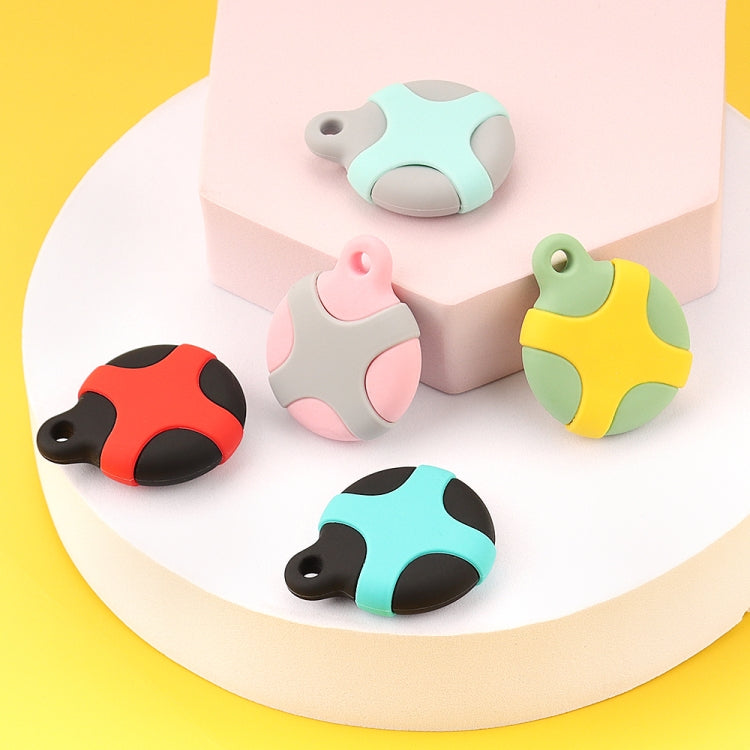 Waterproof Sealing Strip Anti-Scratch Shockproof Rugged Silicone Case For AirTag(Black Red) by buy2fix