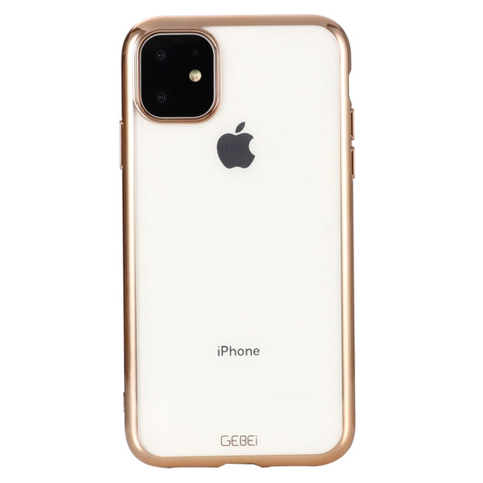 For iPhone 11 Pro GEBEI Plating TPU Shockproof Protective Case(Gold) by GEBEI