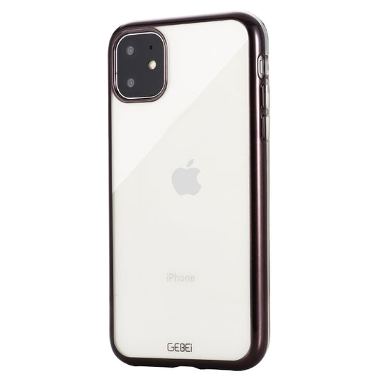 For iPhone 11 Pro GEBEI Plating TPU Shockproof Protective Case(Black) by GEBEI