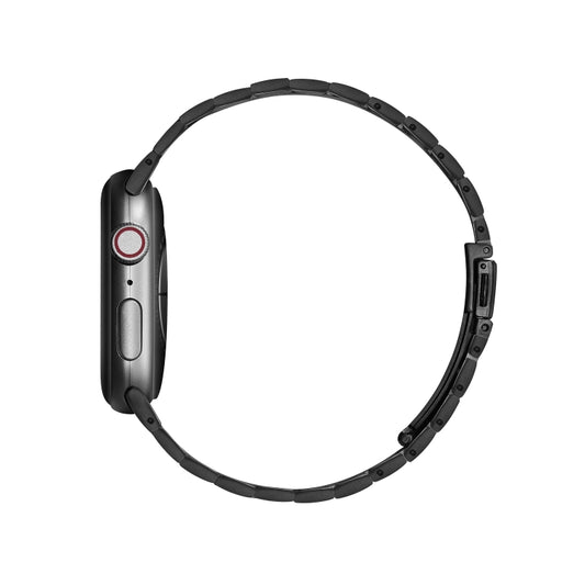 Ultra-thin Three-bead Metal Strap Watch Band For Apple Watch Series 9&8&7 41mm / SE 3&SE 2&6&SE&5&4 40mm / 3&2&1 38mm(Black) by buy2fix