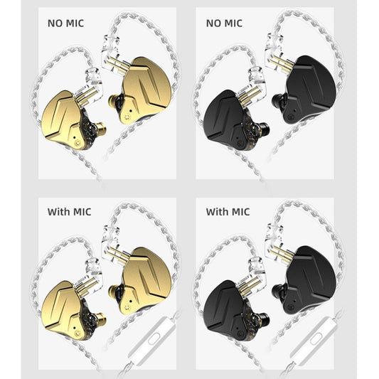 KZ ZSN Pro X Ring Iron Hybrid Drive Metal In-ear Wired Earphone, Mic Version(Gold) by KZ
