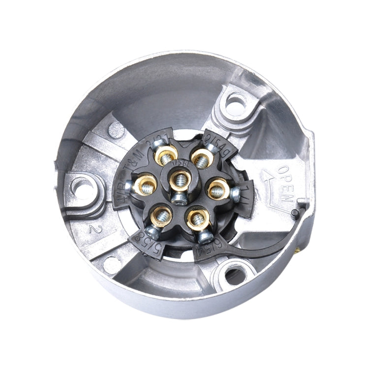 A0201 12V 7 Pin Round Plug Female Metal Trailer Adapter Connector Boat Carvan EU Plug by buy2fix