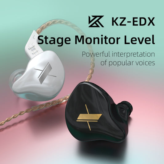 KZ EDX Dynamic Monitor HiFi In-Ear Wired Earphone With Mic(Black) by KZ
