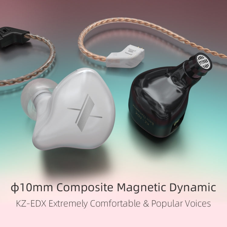 KZ EDX Dynamic Monitor HiFi In-Ear Wired Earphone With Mic(White) by KZ