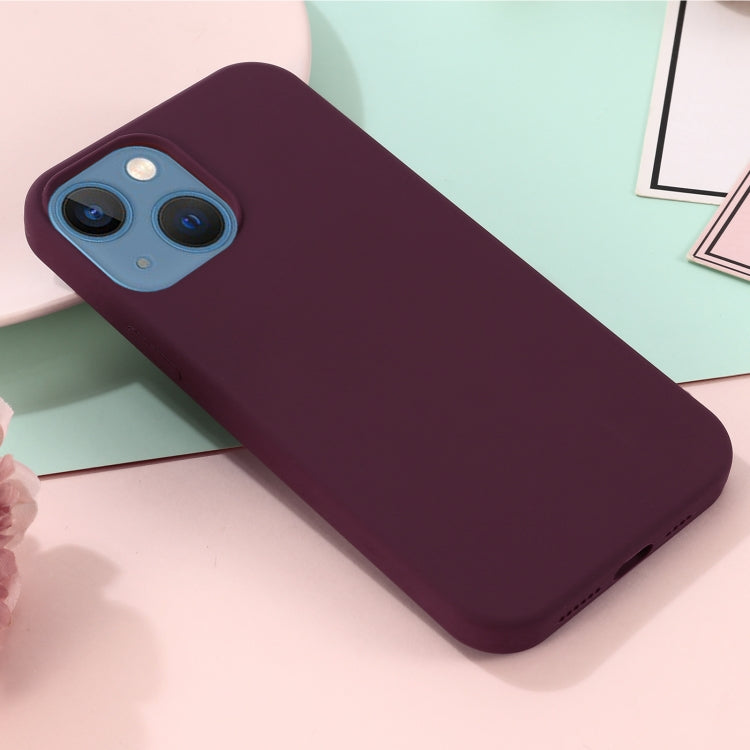For iPhone 13 Shockproof Silicone Magnetic Magsafe Case(Plum Color) by buy2fix