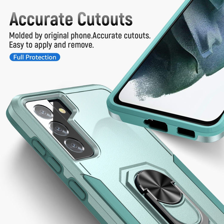 For Samsung Galay S21 5G Pioneer Armor Heavy Duty PC + TPU Shockproof Case with Holder(Green) by buy2fix