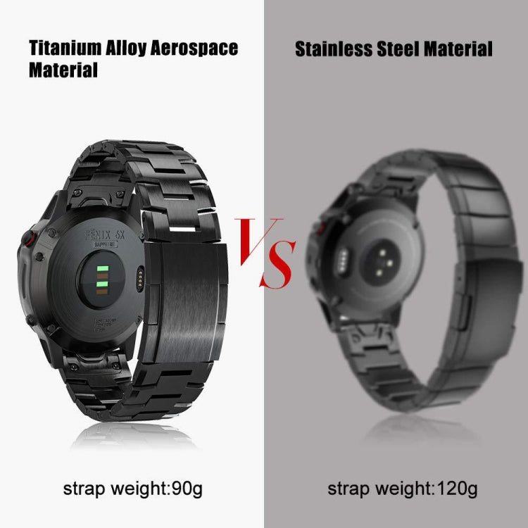 For Garmin Fenix 6 22mm Titanium Alloy Quick Release Watch Band(Black) by buy2fix