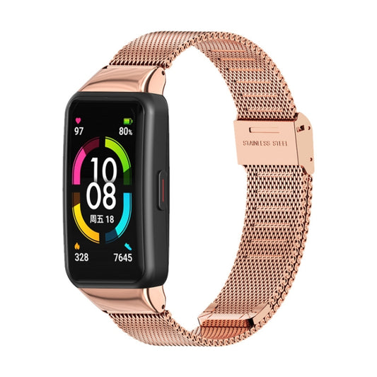 For Huawei Band 6 / Honor Band 6 / 7 MIJOBS Milan Stainless Steel Watch Band(Rose Gold) by MIJOBS