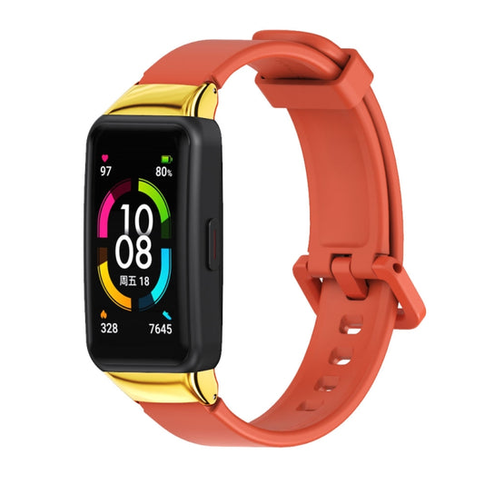 For Huawei Band 6 / Honor Band 6 / 7 MIJOBS Universal Breathable Silicone Watch Band(Orange) by MIJOBS