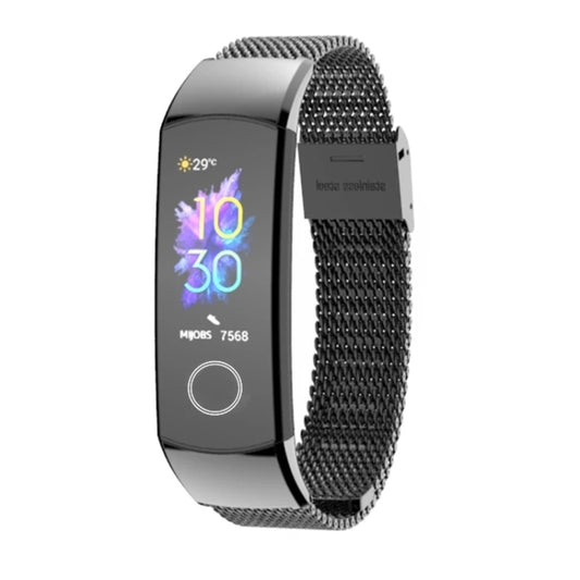 For Honor Band 4 / 5 MIJOBS Milan Stainless Steel Metal Buckle Watch Band(Black) by MIJOBS