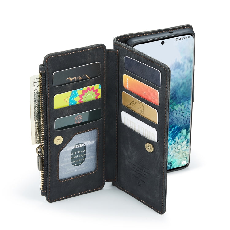 For Samsung Galaxy S20+ 5G CaseMe-C30 PU + TPU Multifunctional Horizontal Flip Leather Case with Holder & Card Slot & Wallet & Zipper Pocket(Black) by CaseMe