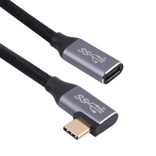 Elbow USB-C / Type-C Male to USB-C / Type-C Female Transmission Data Cable, Cable Length:1m by buy2fix