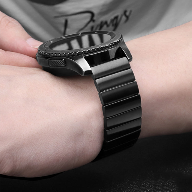 18mm For Samsung Smart Watch One-bead Steel Butterfly Buckle Watch Band(Black) by buy2fix