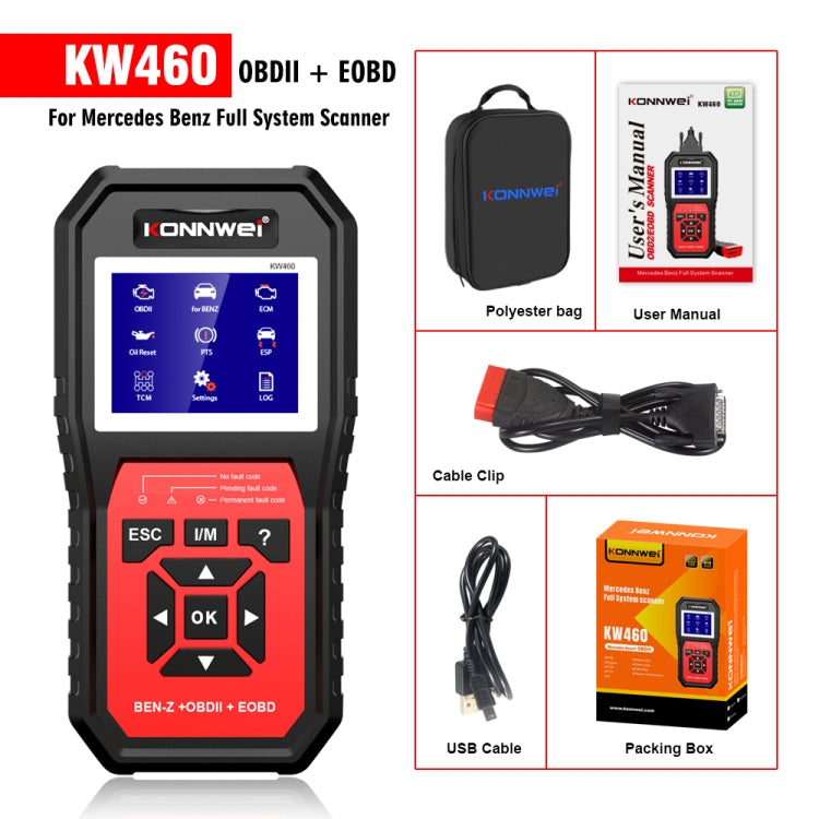 KONNWEI KW460 Car 2.8 inch 12V Lead-acid Battery Tester Fault Diagnosis Instrument by KONNWEI