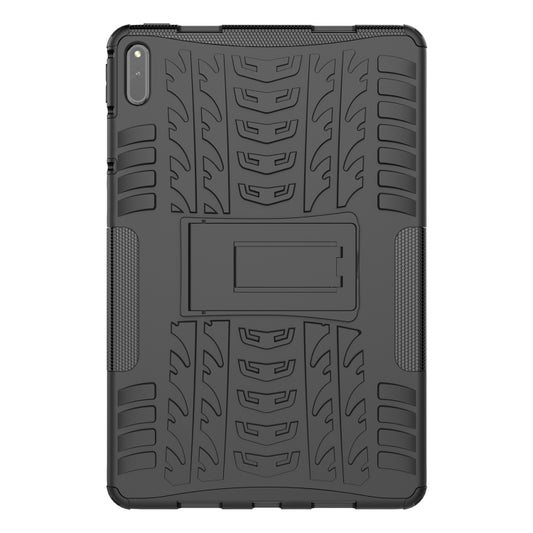 For Huawei MatePad 11 Tire Texture Shockproof TPU+PC Protective Case with Holder(Black) by buy2fix