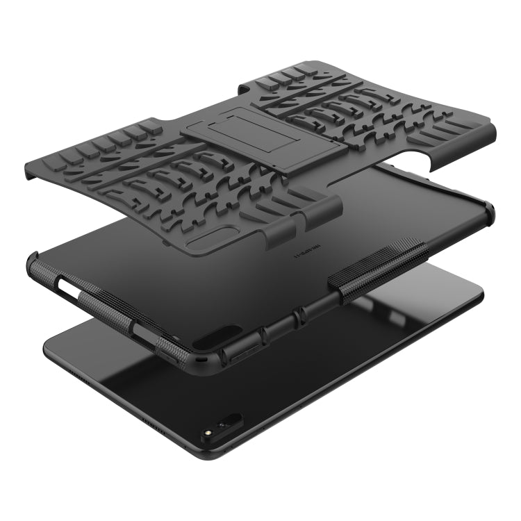 For Huawei MatePad 11 Tire Texture Shockproof TPU+PC Protective Case with Holder(Black) by buy2fix